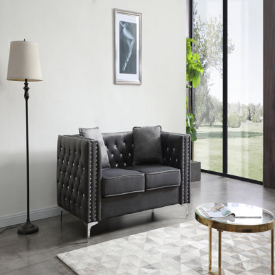 Gray Contemporary Loveseat