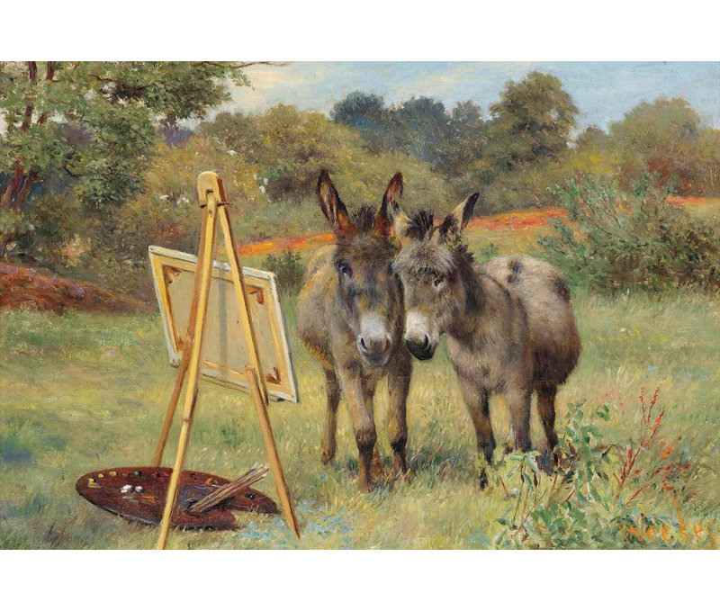 «The Unl vraisemblable Connoisseurs» par Herbert William Weekes - Art mural sur toile tendue avec châssis, H 28 po x l 40 po