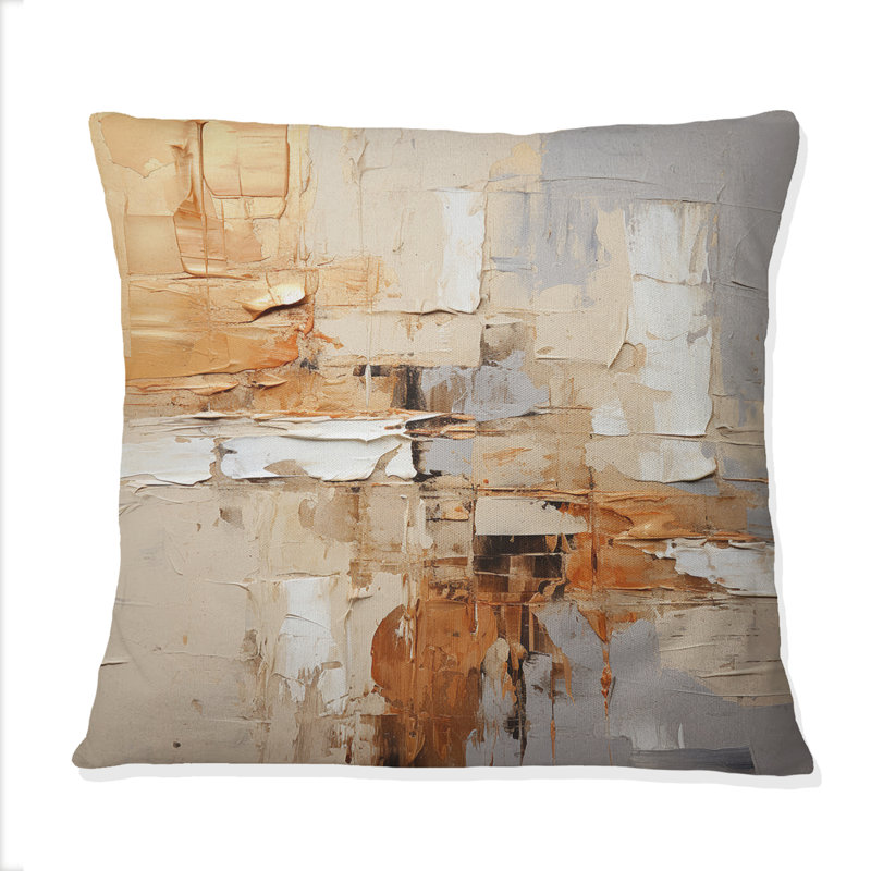 Coussin Beige Gray Geometric Collage II - Abstract Collages