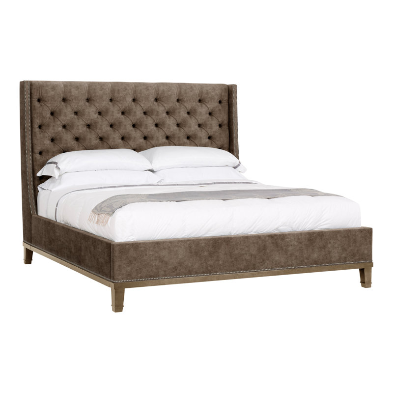 Michael Weiss California King Tufted Upholstered Panel Bed, Hampton, Bennett Carolina, Yes