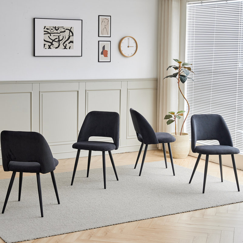 43.5cm H Metal Parsons Chair, Black