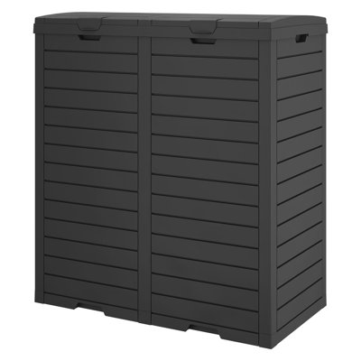 62 Gallons Resin Manual Lift Curbside Trash & Recycling Bin