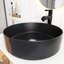 Meuble-lavabo mural de 30 po avec lavabo d'art en céramique noir mat et dalle de pierre artificielle, porte à fermeture en douceur-873908650
