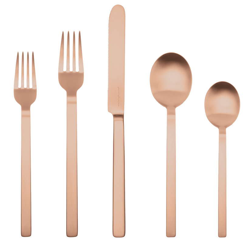 MEPRA Stile By Pininfarina Stainless Steel Flatware Set - Service for 4, Ice Bronze