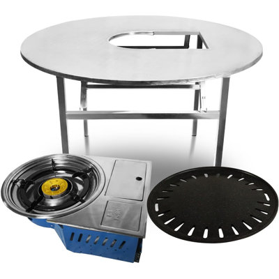 43.5" X 30" Korean BBQ Grill Foldable Outdoor Large Table Gas set