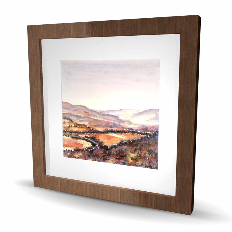 Canadian Forest - Mountains Landscape, reproduction encadrée, H 16 po x l 16 po, Brun