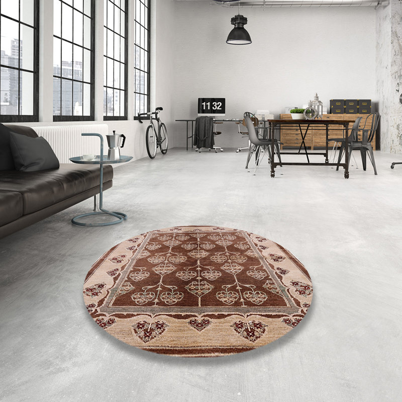 Tapis oriental brun Orm, Rond 7 pi