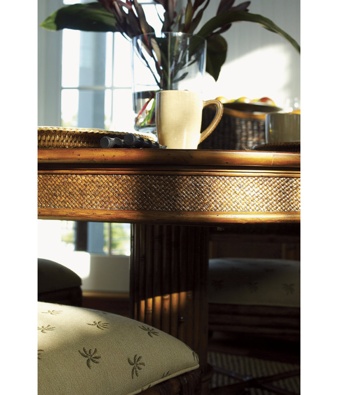 Brown Round Extendable Wood Dining Table