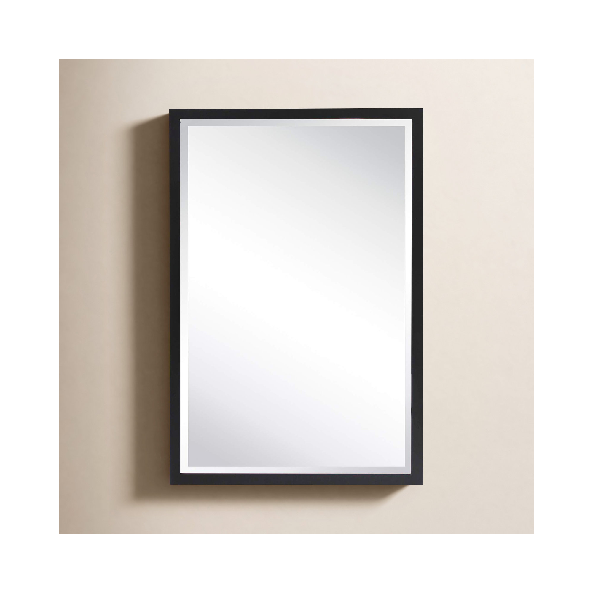 Haddison Recessed Framed Medicine Cabinet with Mirror and Adjustable Shelves, 24" x 16", Matte Black
