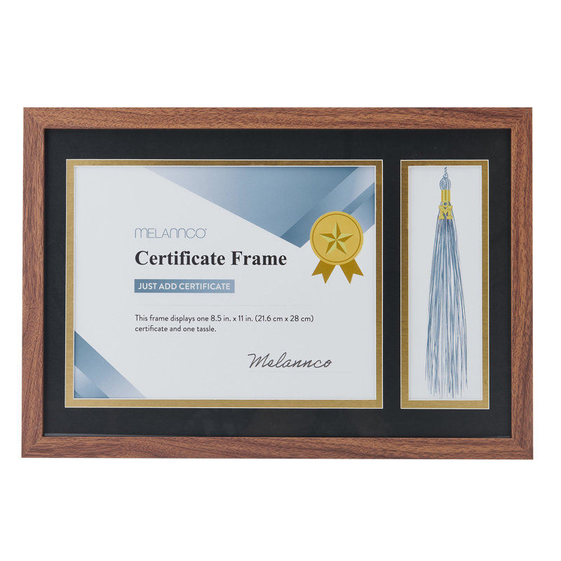 Melannco Certificate and Tasel Frame, Walnut