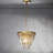 3-light 13" Glam Tierd Antique Gold Crystal Chandelier For Living Room Dining Room
