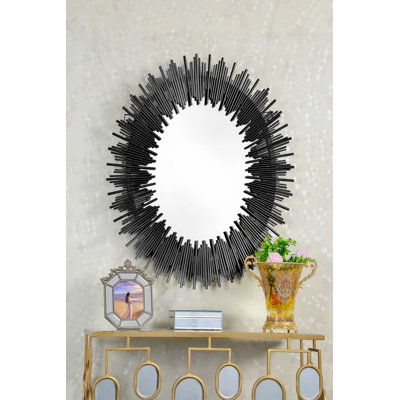 Miroir ovale en croûte de soleil