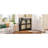 Mid-Century Narrow Design Tipping Bucket Shoe Cabinet With 4 Flip Drawers, Elegant Entryway Shoe Organizer With 4 Rattan Doors, Freestanding Shoe Rack With 2 Silvery Hooks For Hallway, Black, 42.1"W, Shoe Storage-78945933