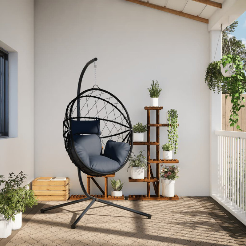  Fauteuil à œufs suspendu anthracite