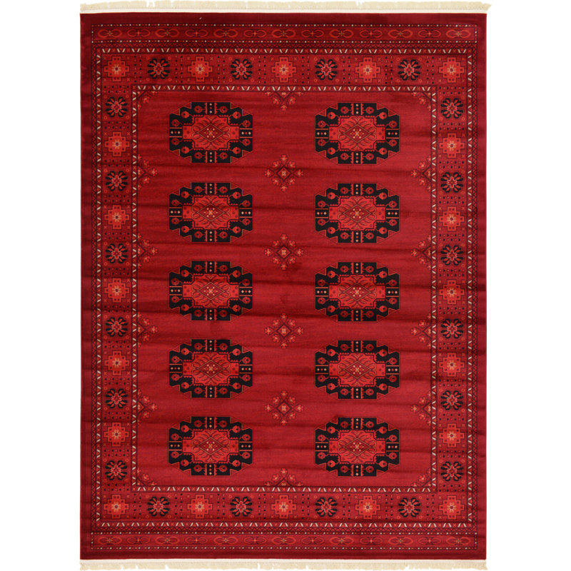 Tapis oriental rouge Amro, Rectangle 7 pi 10 po x 11 pi