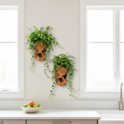 2-Pack Cedar Wood Live Edge Wall Vases (Flowers Not Included)