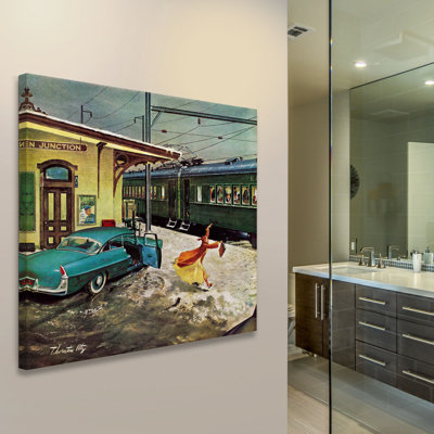 « catching the train », impression sur toile tendue