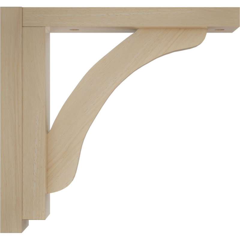 Support en bois pour tablette Reece, Hévéa, H 8,25 po x l 2,5 po x P 8,75 po