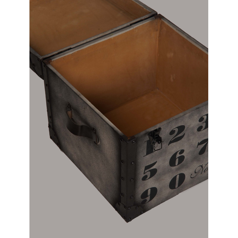 Boîte de rangement carrée en bois massif et cuir fait à la main écologique (20 po x 20 po x 21 po) 17 étages