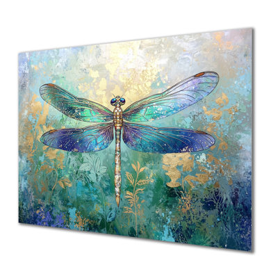 Dragonflies Iridescent Wings I - Dragonfly Animal Metal Wall Decor, Modern Metal Print