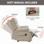 Fauteuil inclinable manuel en similicuir pour le salon avec mécanisme de mouvement robuste, 8 nœuds vibrants et 3 modes de massage.