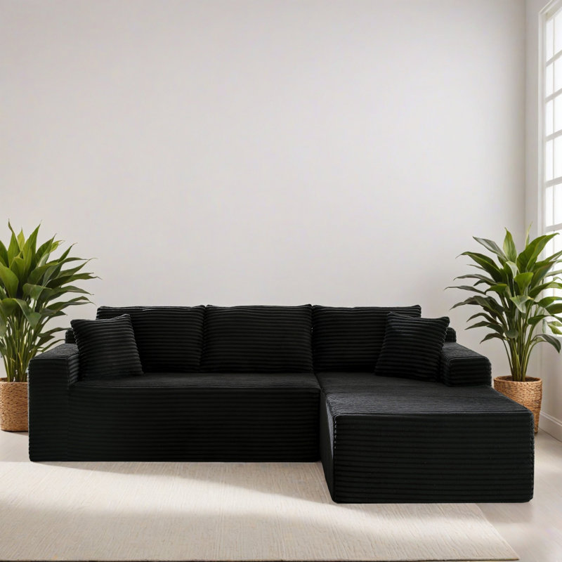 Canapé modulaire de 103,22 po faisant face à la droite avec méridienne en forme de L, canapé modulaire moderne avec siège profond, fauteuils rembourrés pour la chambre à coucher du salon