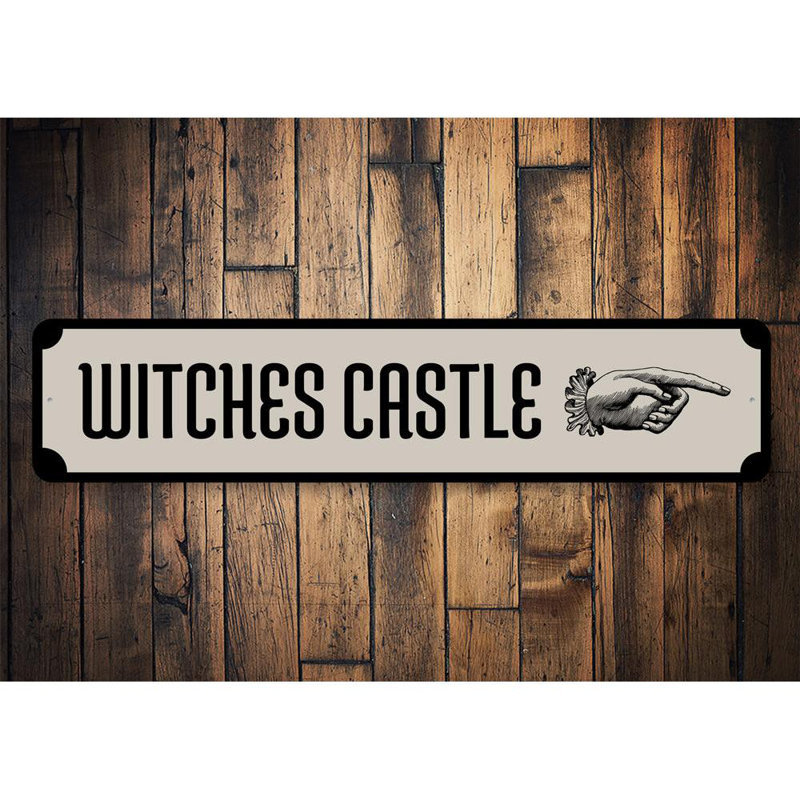 Plaque en aluminium Witch's Castle, H 6 po x l 24 po x P 0,06 po