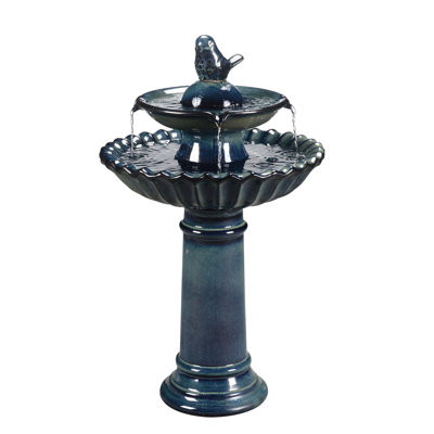 Ceramic / Porcelain Tiered Birdbath