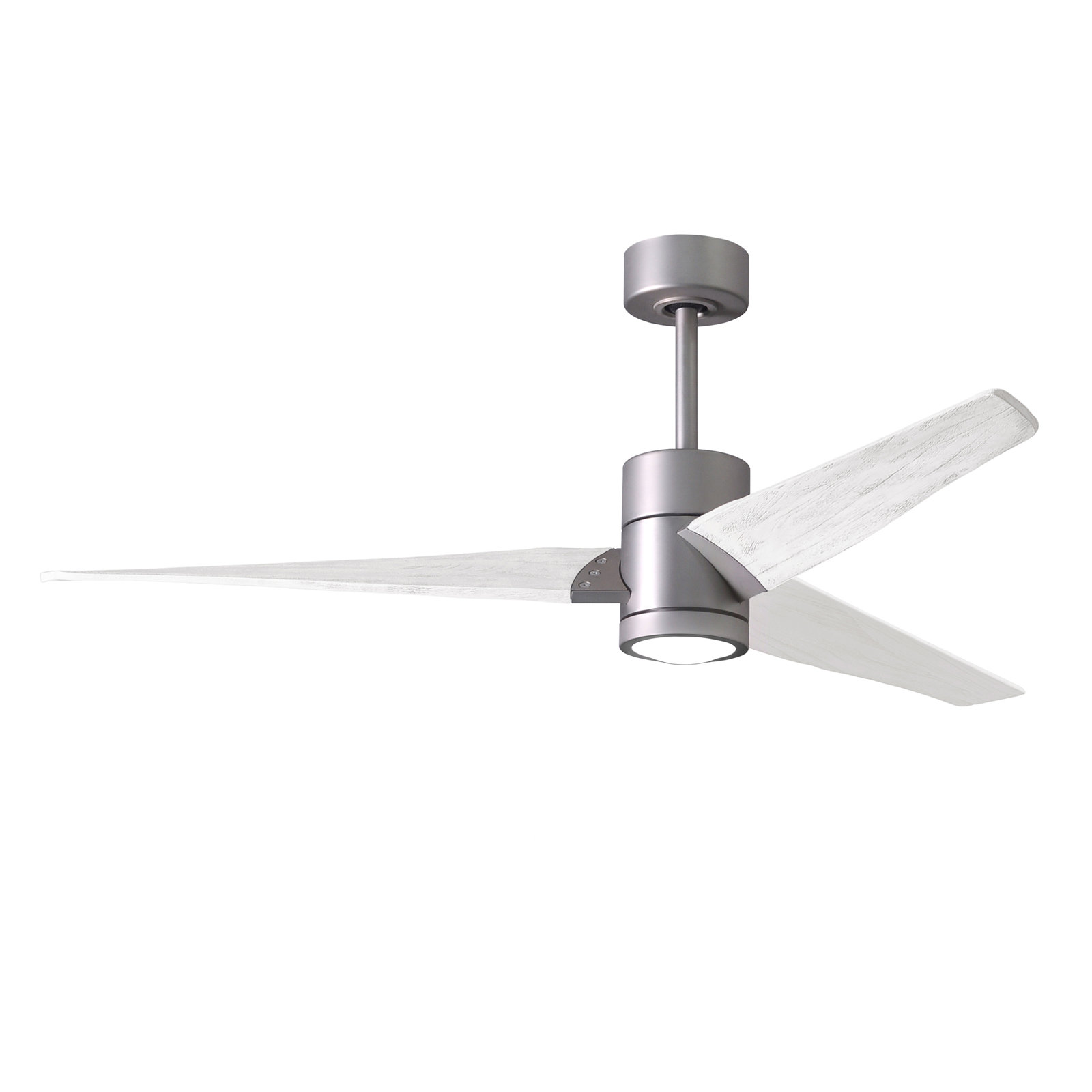 3 Blade Ceiling Fan with LED Light Kit, Brushed Nickel/Walnut, Matte White, 52"