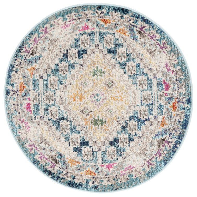 Felty Southwestern Dark Blue/Yellow/Beige Area Rug