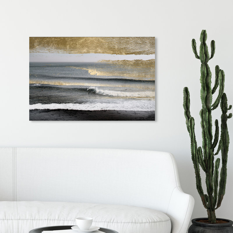 « beach landscape », peinture sur toile, H 20 po x l 30 po x P 1,5 po