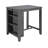 3-Piece Grey Finish Small Space Counter Height Dining Table with Shelves and 2 Chairs