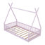 Lit simple en bois avec clôture-630084216