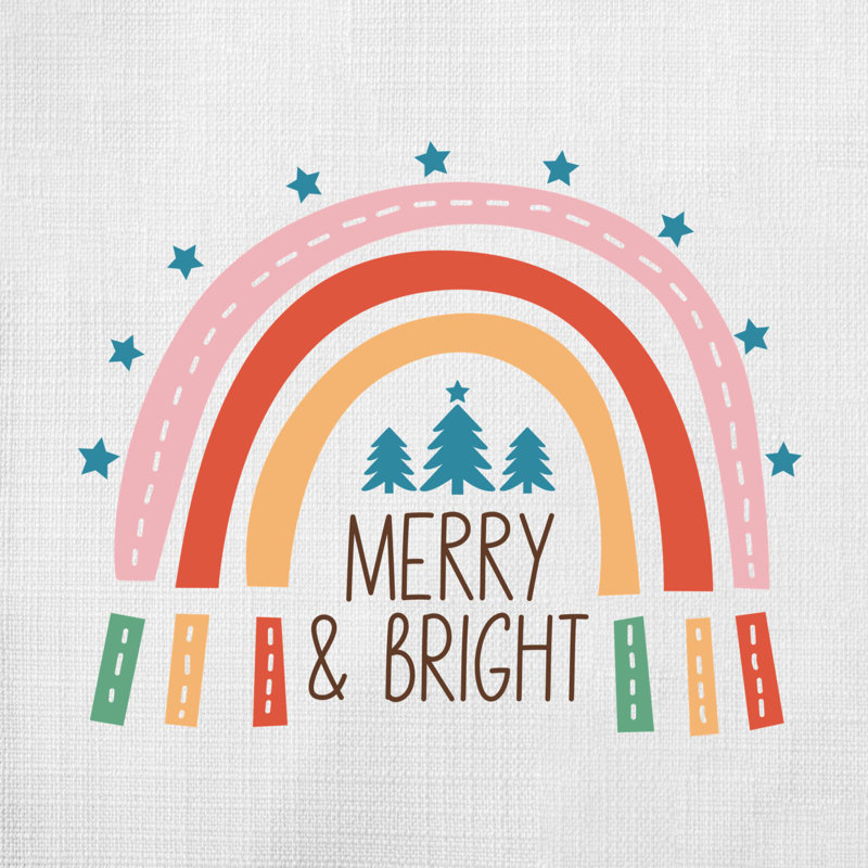 ChristmasRainbow-02 Reversible Throw Pillow, 20" x 20"