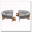 Ensemble de canapé d'extérieur en demi-cercle 3 pièces avec table basse en bois d'acacia-1694434469