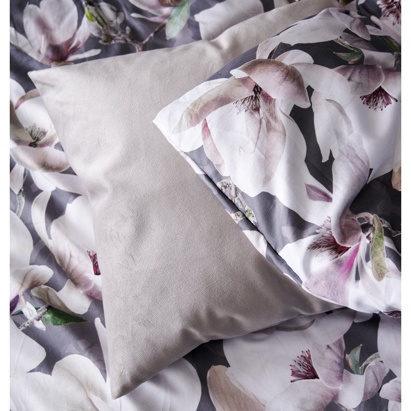 Hulin Satin Duvet Cover Set, Grey/Brown/Blue, 135cm x 200cm