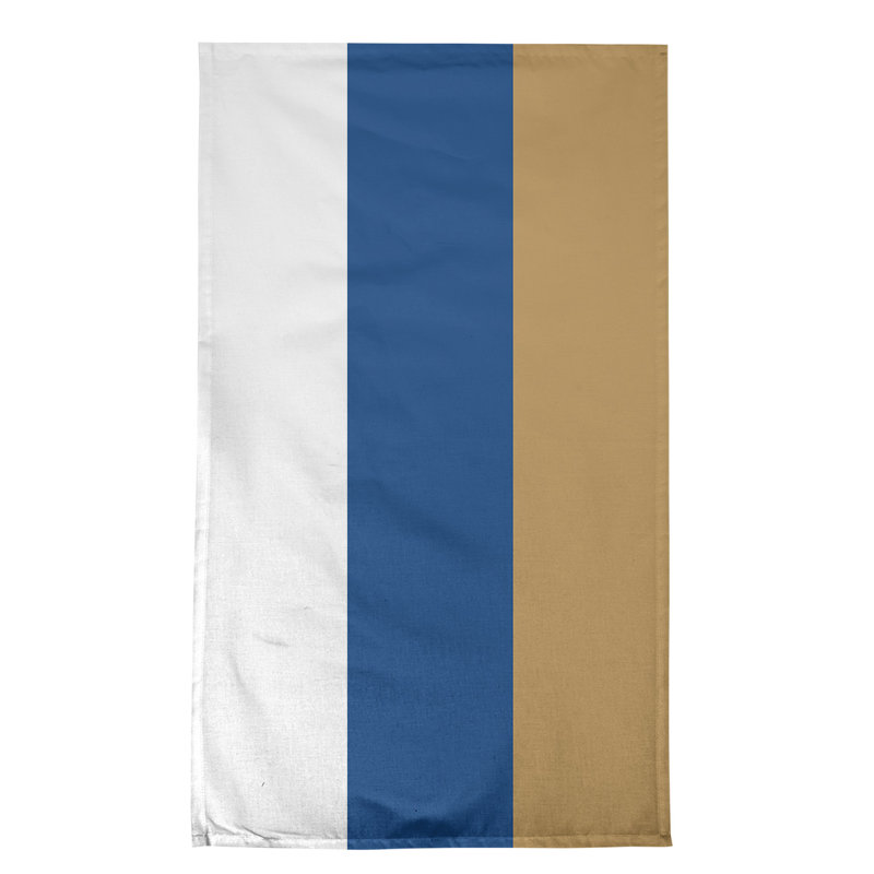 Stripe Tea Towel Kitchen Towel, Poly Twill, White/Blue/Gold Baseball