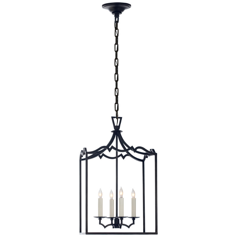 Chapman & Myers Darlana Small Fancy Lantern, Aged Iron, 22" H x 12.75" W x 12.75" D