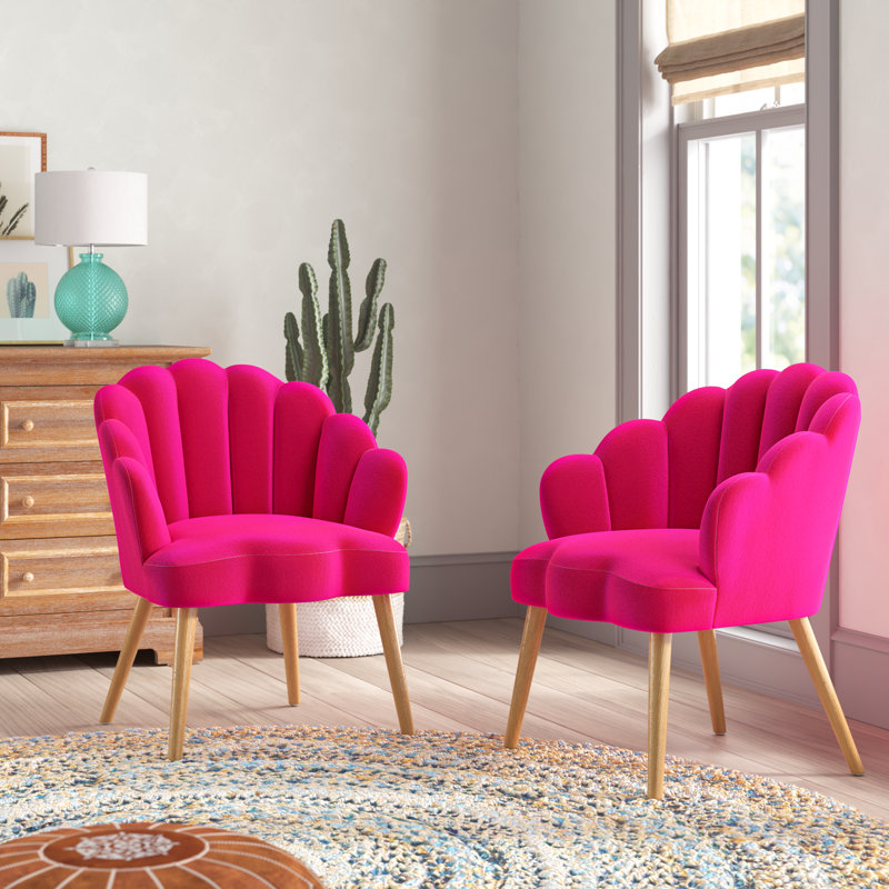 Lilly Velvet Barrel Chair, Pink Velvet