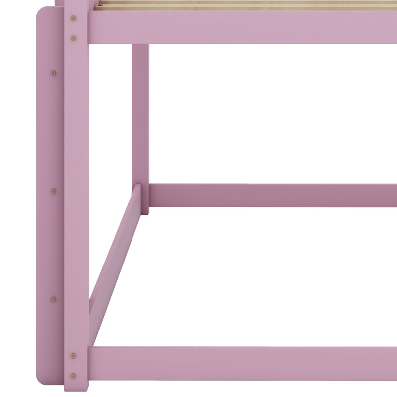 Lit superposé en bois avec échelle, Rose