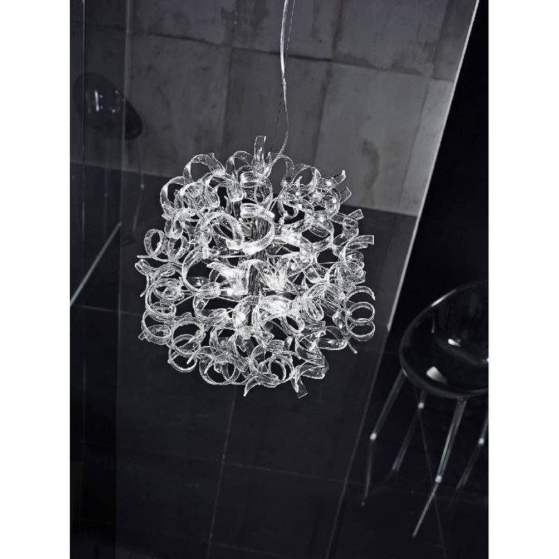 Astro 9 - Light Dimmable Globe Chandelier, Clear