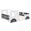 Lit plateforme double classique en forme de voiture avec roues-1675077264
