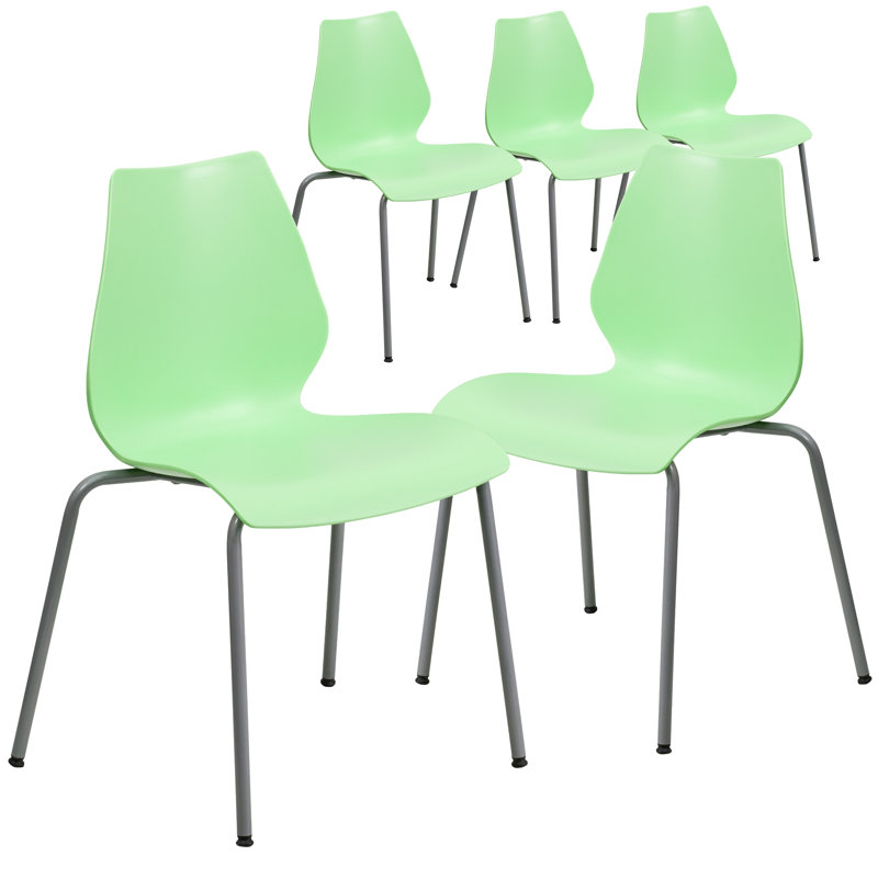 Chaises de vestibule empilables en plastique Oliverson, Vert