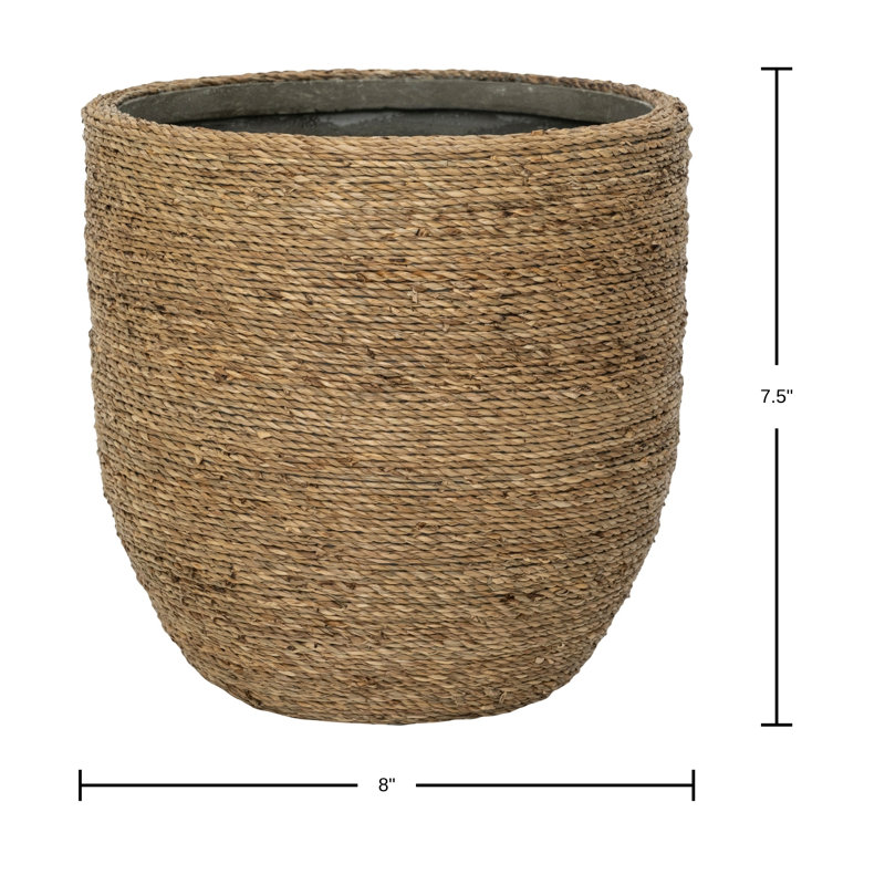 Ardell Handcrafted Round Planter, 7.5" H x 8" W x 8" D