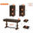 60-Inch Vintage Style Home Office Desk With 2 Storage End Tables With Open Shelving-844630549