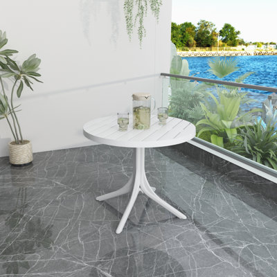 Tables de patio durables, rondes modernes en polypropylène 35,4 po pour la maison