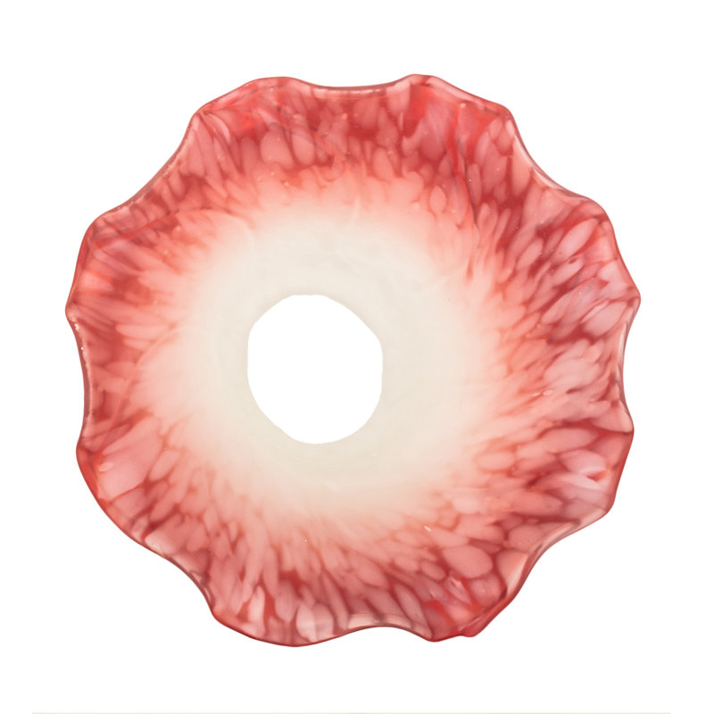 Lamp Shade, 6" H x 4" W x 4" D, Pink/White