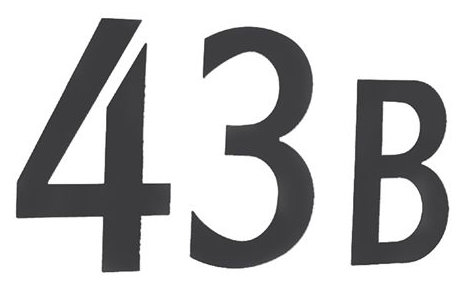 2 po Numéro de maison Beslagsboden, Acier inoxydable noir, B