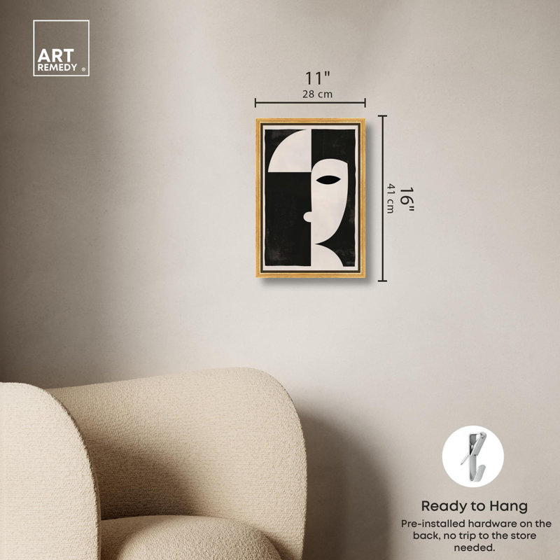 «The Mask II» par Art Remedy, Cadre flottant, H 16 po x l 11 po, Noir