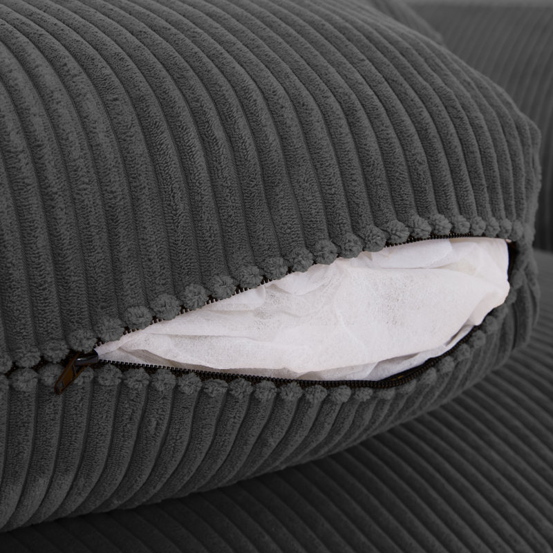 Ainara Bentura 228.6Cm Square Arms Sofa, Grey